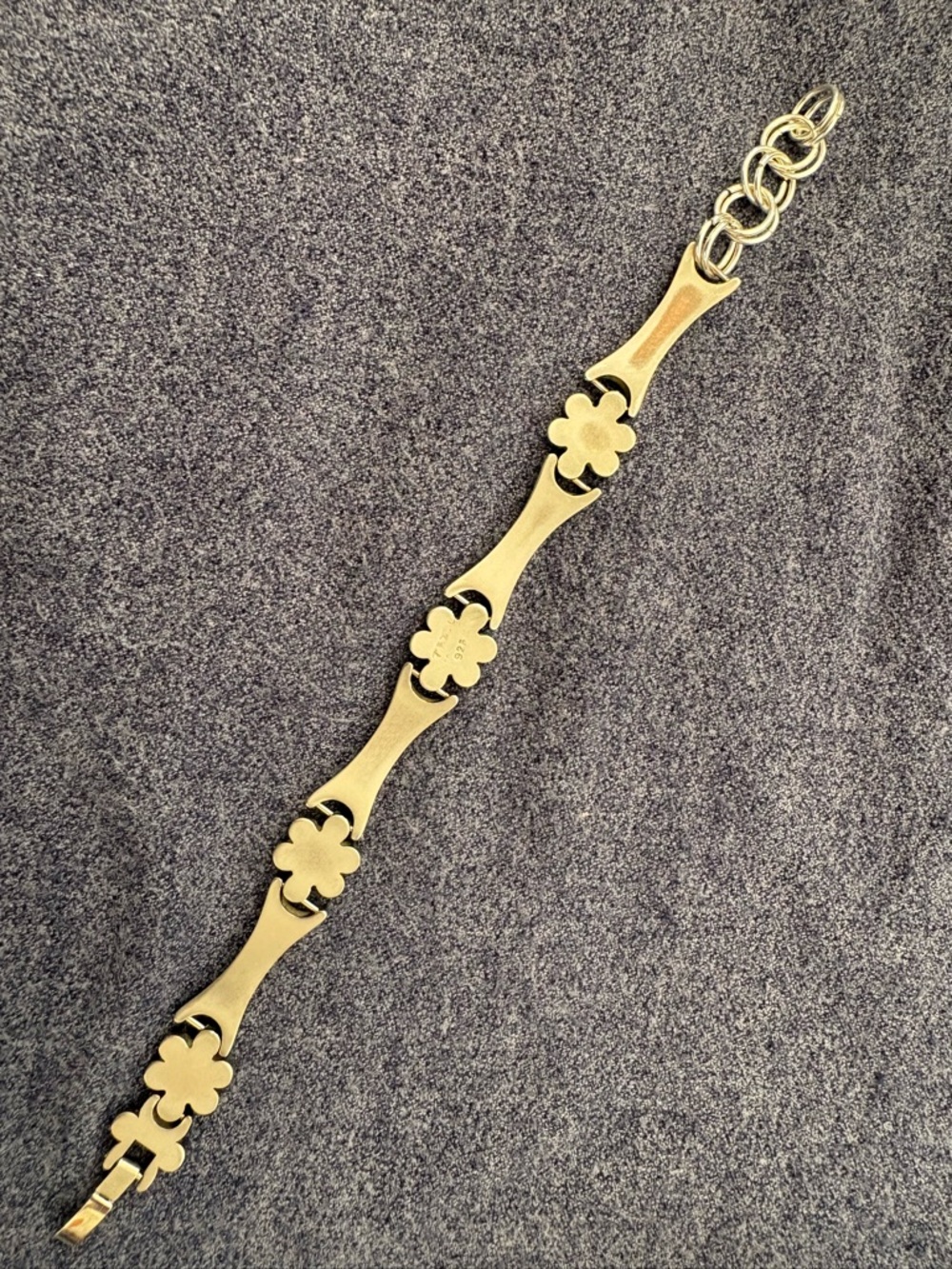 925 Sterling Silver bracelet with flowers - Picture 4 of 10